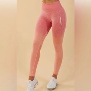Gymshark Ombré Seamless Leggings Peach Coral